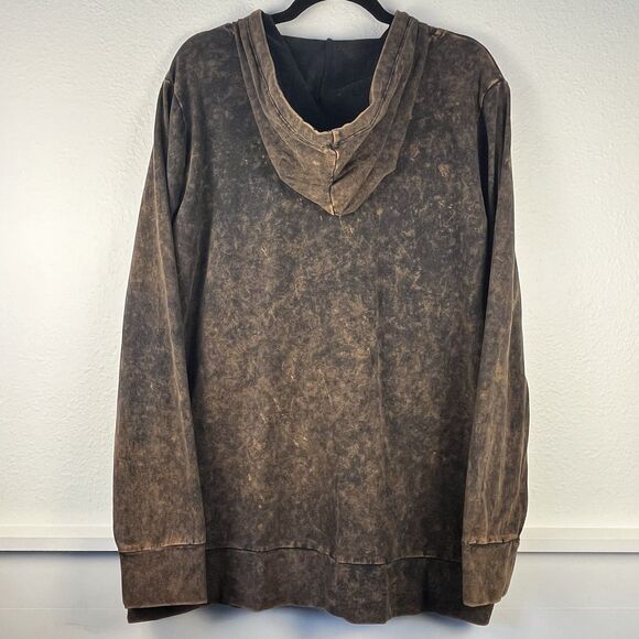 Zenana Signature Hoodie Womens Size XL Brown Mineral Washed Jacket Athleisure - Picture 2 of 10